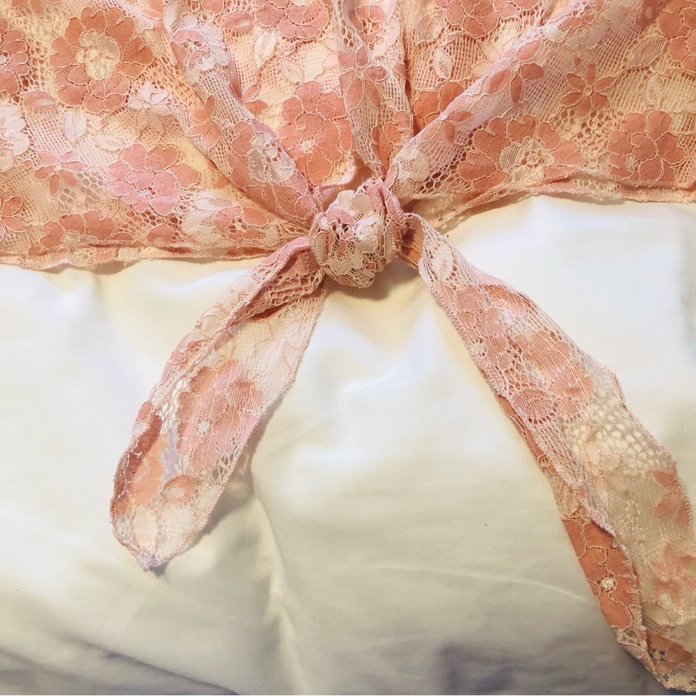 Rosegal Plus Size 3X(fits1X) 2 piece, Mint Dress Peach Lace Tie Crop, Maternity - Picture 11 of 16